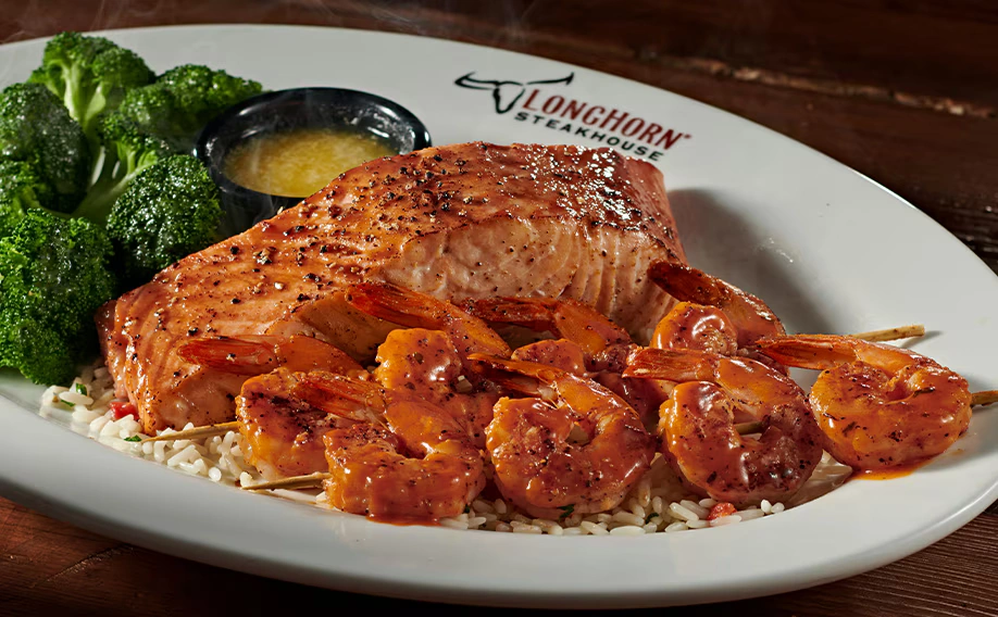 longhorn salmon and grilled shrimp combo longhorn salmon and grilled shrimp combo
